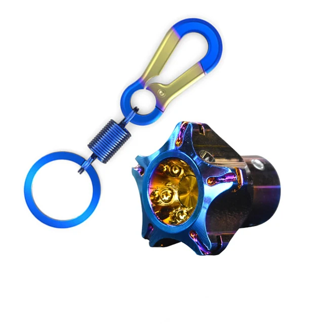 Universal Motorcycle Keychain Modified Key Cover CNC Key Bit Pentagonal Hexagon Key Head Cover Decorative Key Ring Car Accessory pentagon set 3