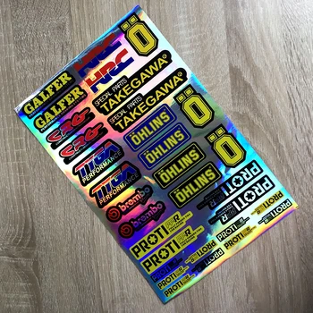 

NO.L093 OHLINS Modified Reflective Laser Moto Sticker PVC Ohlins Suspension Modification Decoration Decal 30CM x 19.5CM