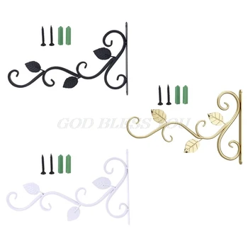 

European Style Wall Hanging Flower Pot Support Bracket Hook Iron Hanger Plants Holder Balcony Home Decoration Drop Shipping