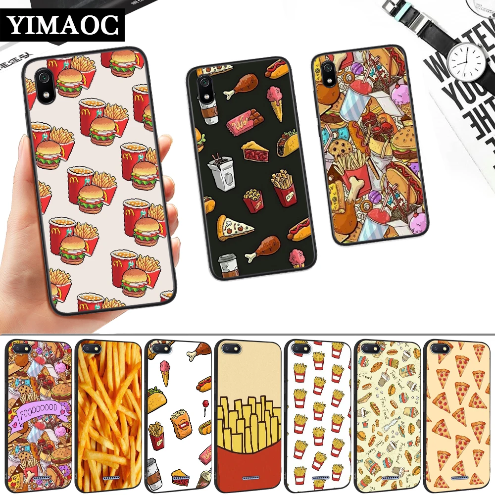 food french fries burger pizza Silicone Soft Case for Redmi 4A 4X 5 Plus 5A 6 Pro 6A 7 7A S2 Go K20 Note Prime 8 |