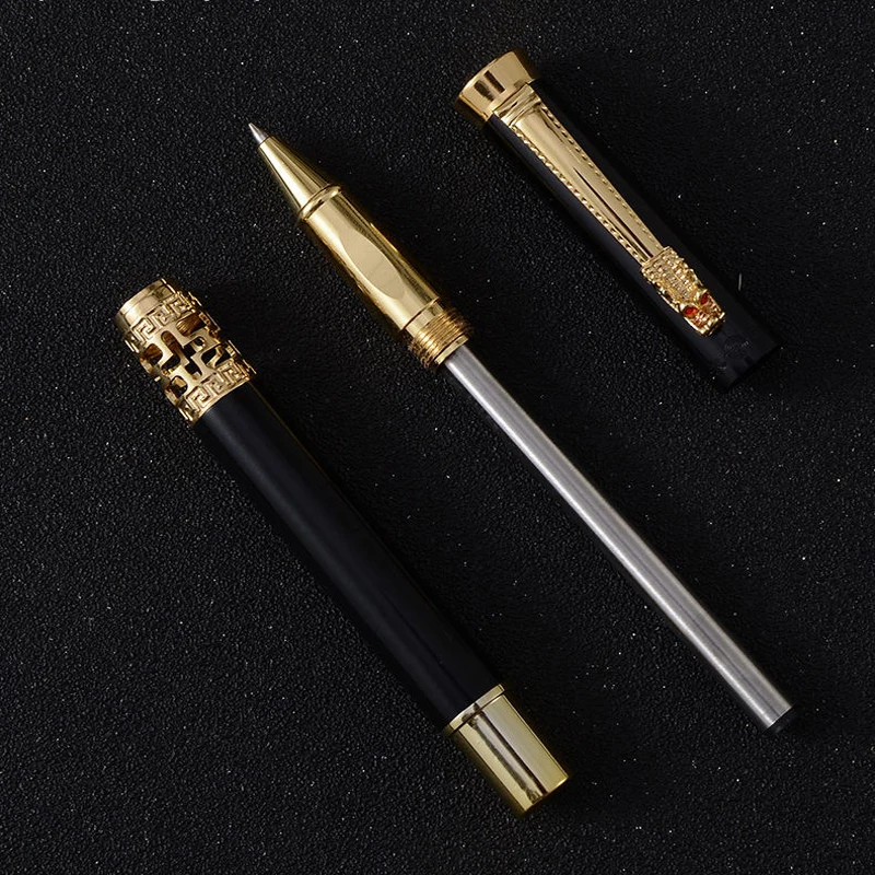 Ballpoint Pen Full Metal Dragon Crystal Roller Office Business Men Signature Writing 2 Buy Get Gift