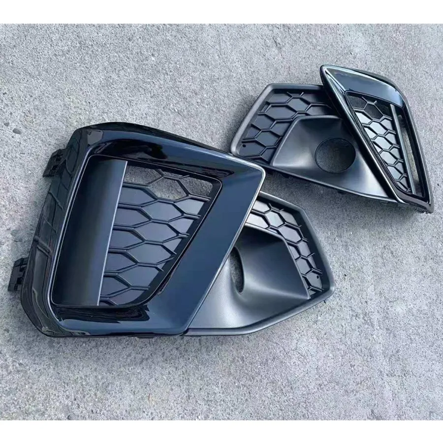 

2 S4 Style Glossy Black Front Bumper Fog Lamp Grille, Suitable For Audi A4L 2020-2021 Car Styling Accessories