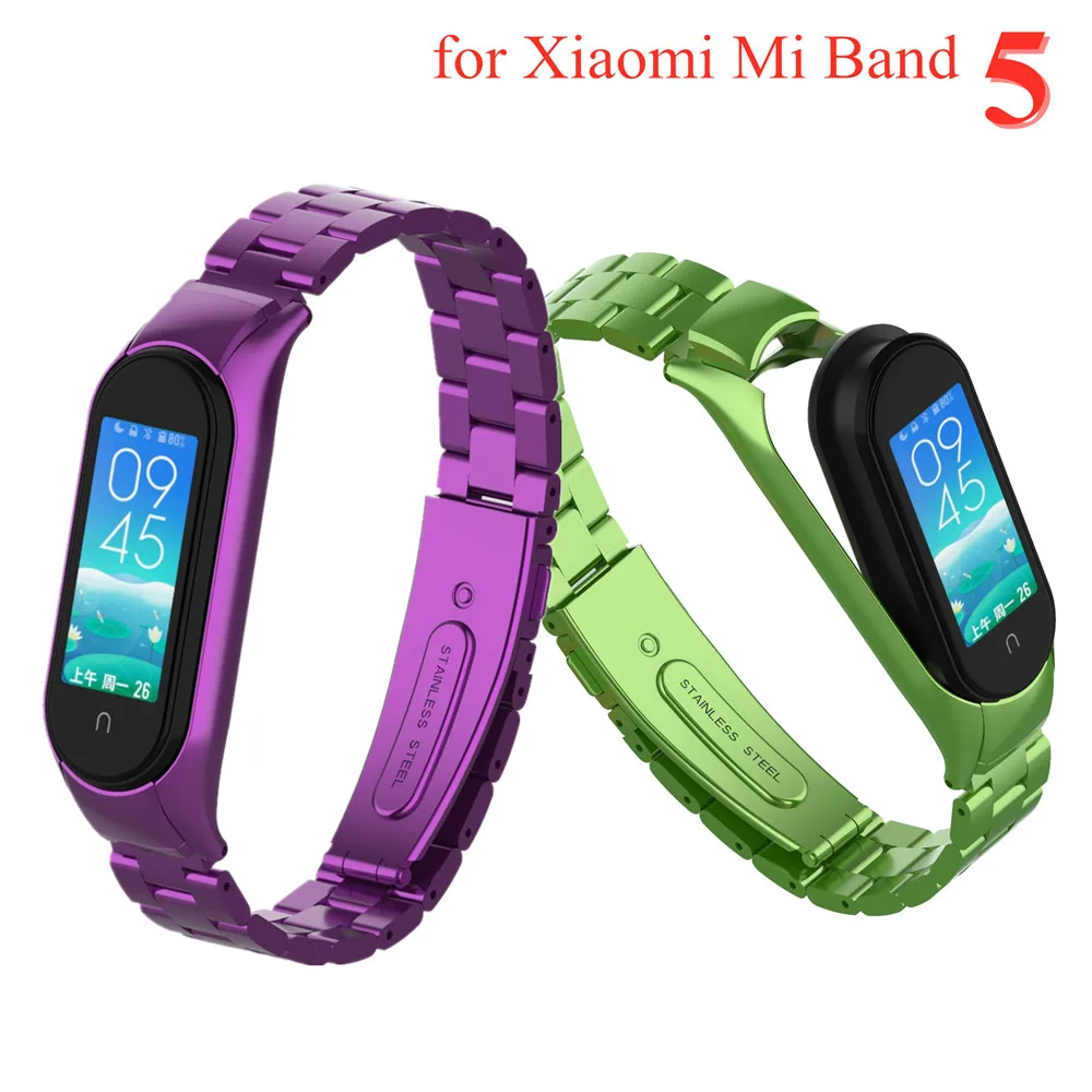 Ремешок Mi Band 5 металлический ремешок из нержавеющей стали для Xiaomi умные часы