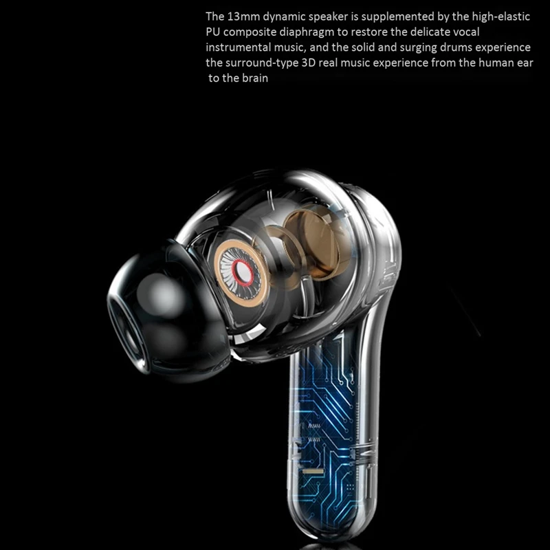 ANC Профессиональный светодиодный дисплей Беспроводной Bluetooth наушники вкладыши TWS