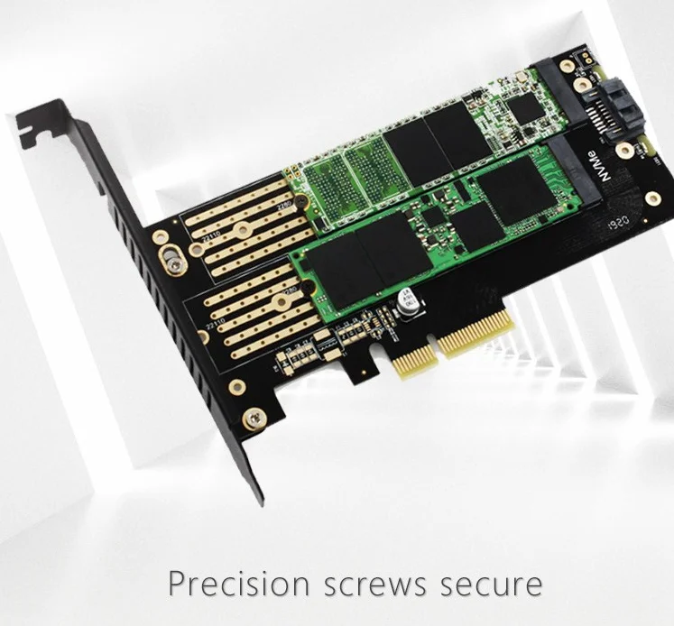 M.2 Накопитель SSD с протоколом NVME NGFF к PCI Express X4 адаптер карта PCIE к M.2 SATA+ NVME двойной диск карта расширения поддерживает M Key plus B Ключ интерфейс