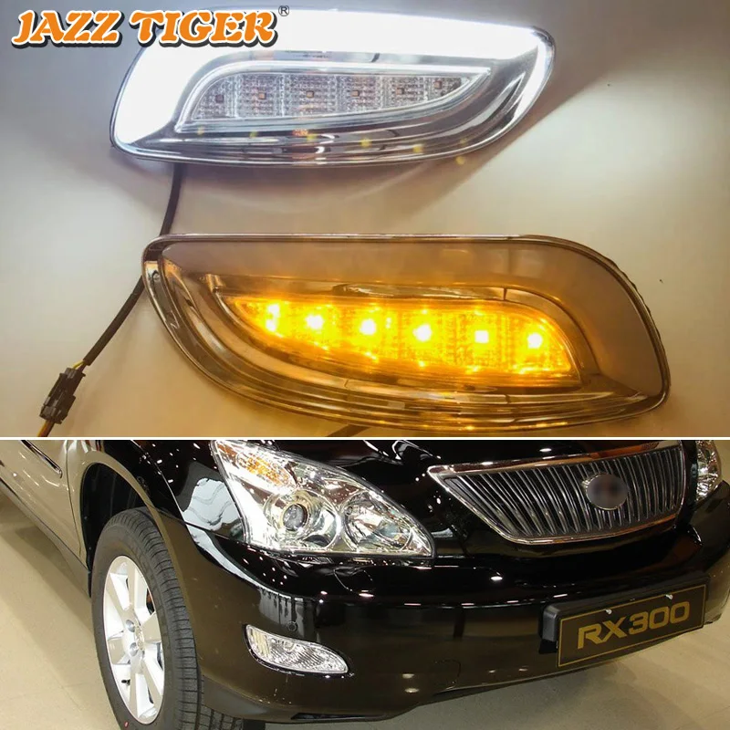 

12V Daytime running lights For Lexus RX300 RX330 RX350 2003 - 2008 2009 Drl with turn signals LED for cars auto fog headlights