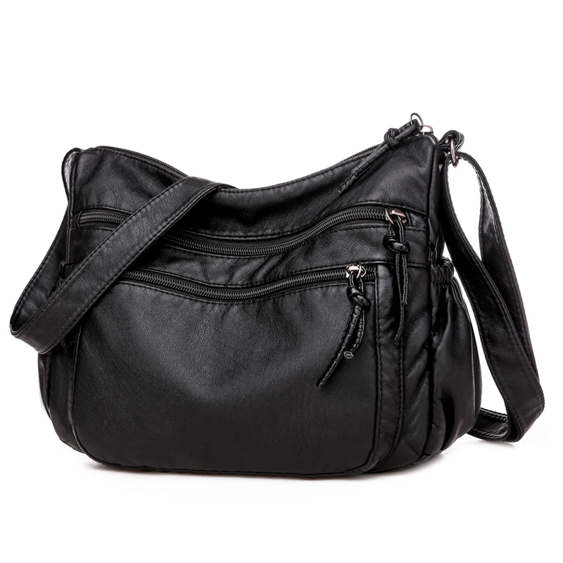 Women's Soft Leather Crossbody Bag - Vintage Flap Style With Multiple Pockets, Small Handbag 3 thumbnail image