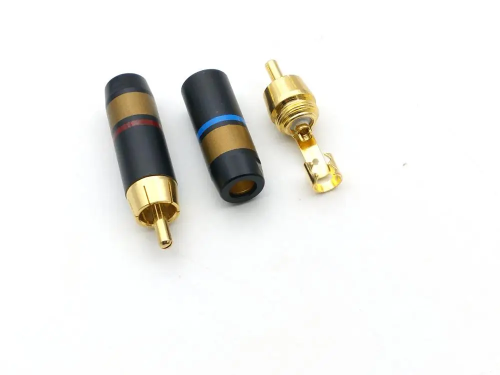 2 шт. позолоченный Штекерный разъем RCA для пайки|connectors gold|connector plugconnector male |