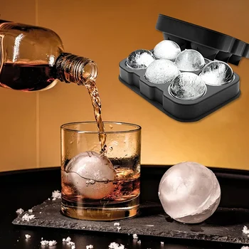 

4/6Grid Whisky Ice Ball Maker Ice Cubes Tray Molds Silicone Round Ice Ball Form Bar Acceesories Chocolate Moulds Beverage Sphere