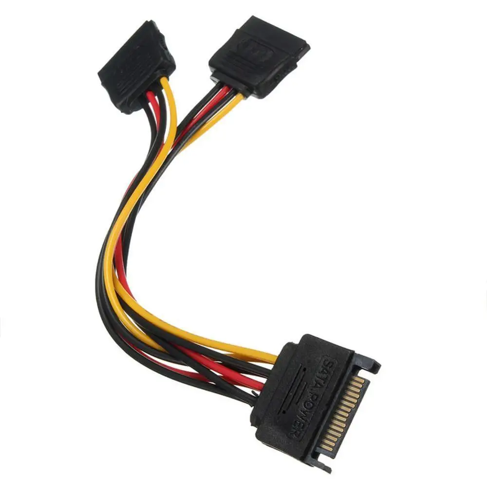1 шт. высокое качество 90 градусов SATA 15 контактный штекер 2x15 P Женский Y сплиттер