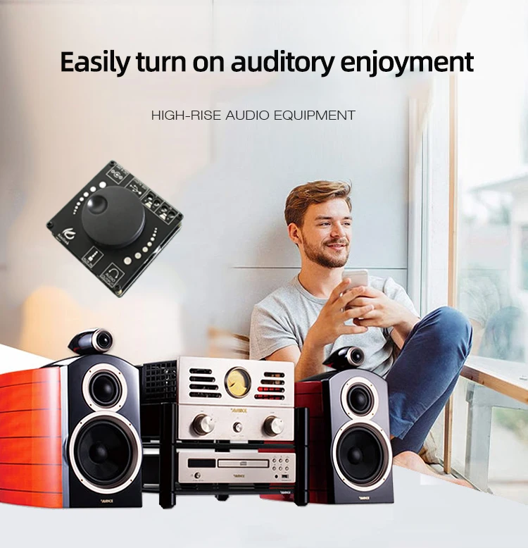 Bluetooth 5.0 20WX2 kina domowego Stereo wzmacniacz cyfrowy moduł tablicy AMP Amplificador 12V 24V 3.5mm AP15H AUX USB