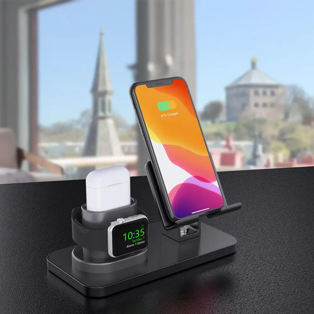 Подставка для Apple Watch держатель зарядки мобильного телефона Airpods iPhone 11Pro XS Max XR 8 7 Plus
