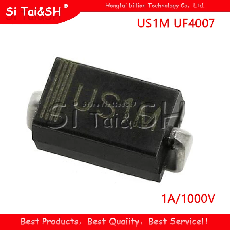 100 шт. SMD US1M UF4007 1A/1000V SMA быстрое восстановление диодный выпрямитель новый