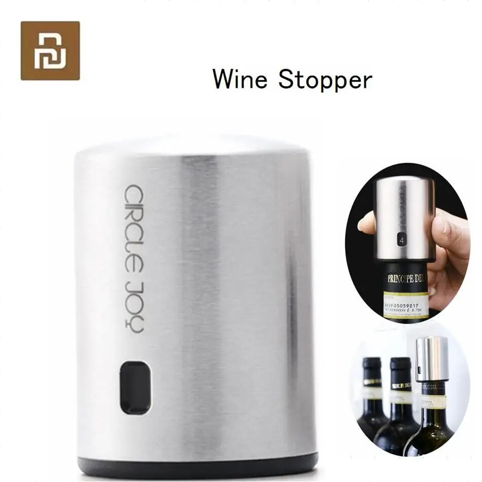 Youpin-Tapón de vino inteligente circular de acero inoxidable, tapón de vino con memoria de vacío, eléctrico, cadena de corchos de vino, marca, circular Joy