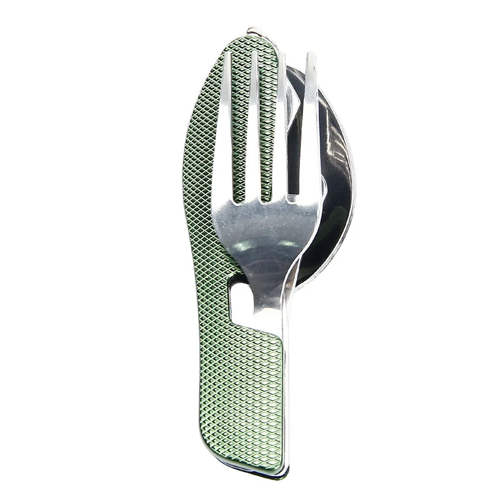 Новая популярная 3 в 1 Складная ложка для ножей Вилка Набор многофункциональный походный набор столовых приборов SMD66