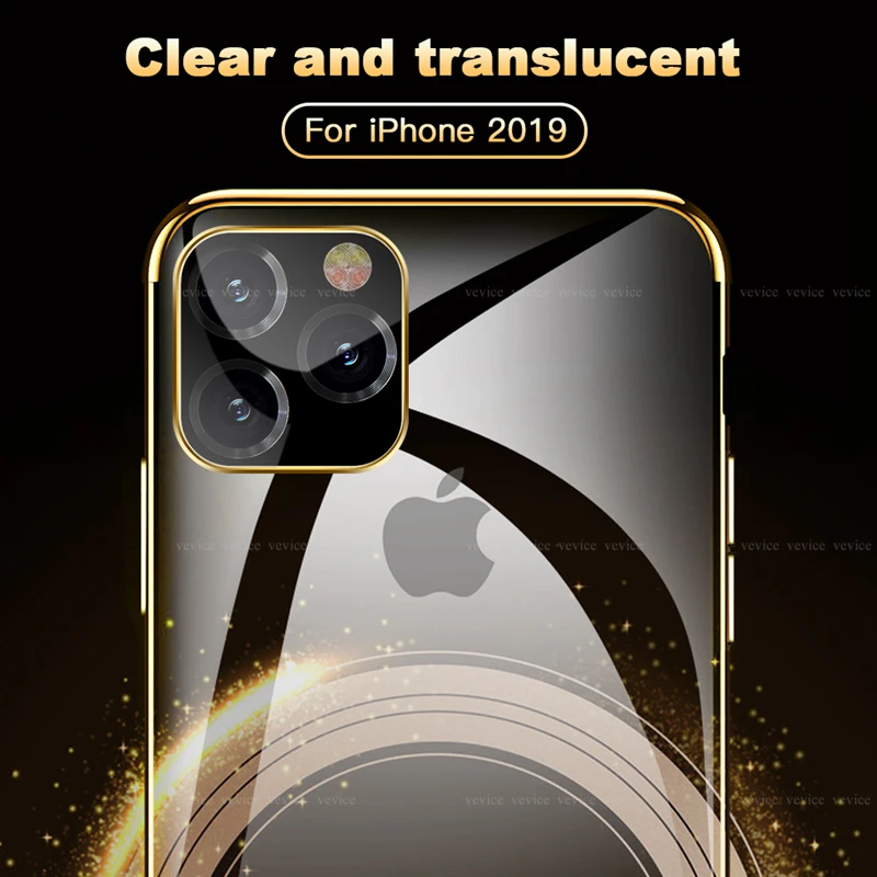 

Electroplated Silicon Cases For iPhone 11 11Pro 2019 7 8 6 6s Crystal transparent soft shell for iPhone 11 Pro max 6 6s 7 8 Plus