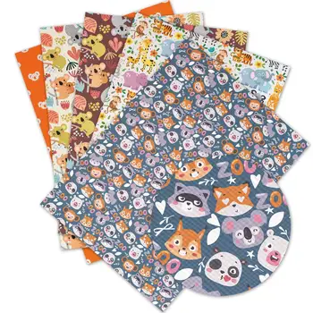 

Forest zoo Koala Alpaca Faux Synthetic Leather Fabric Sheet For Needlework Home Textile DIY Hair Bows Crafts Wallet 30x136cm