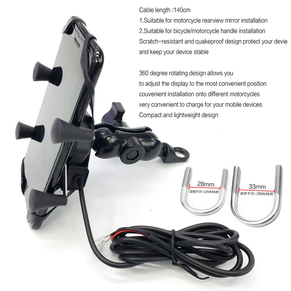 Suporte para Celular e Smartphone Trilho de Montagem x para Guidão de Motocicleta para Gopro 7 + 6s Tuyu 7 Ram - Image 2