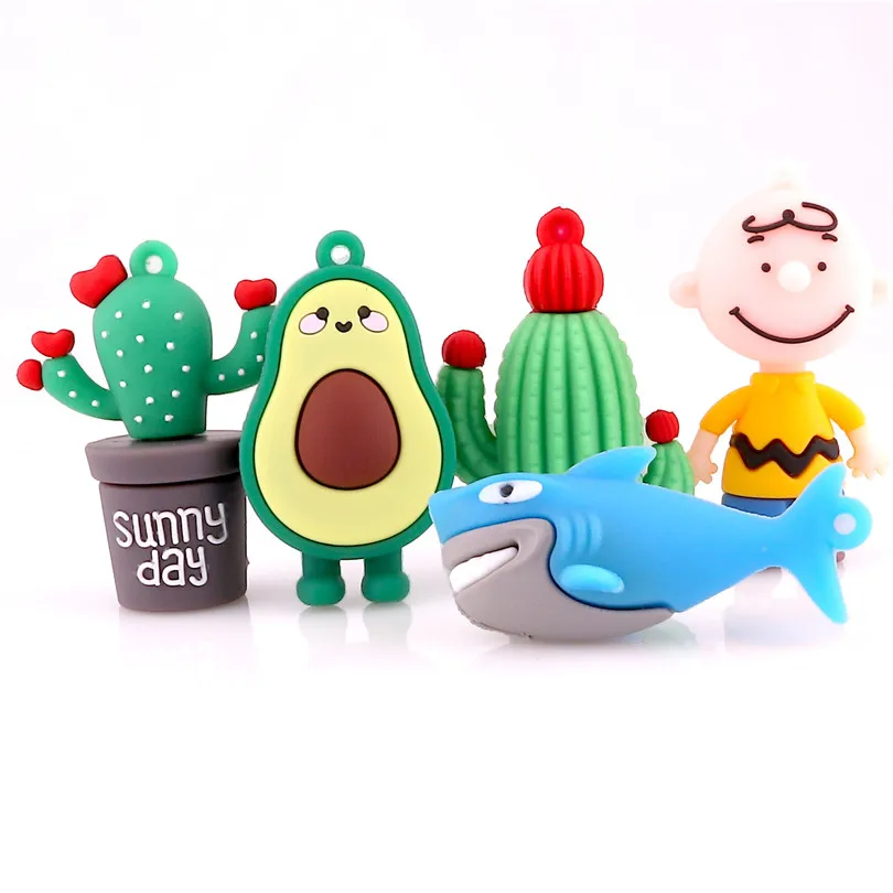 

2pcs Colorful Cartoon Shark Cactus Avocado Baby PVC Charms For Women Men DIY Making Car Pendant Keychain Bag Jewelry Gift