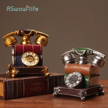 

European Resin Phone Model Creative Home Retro Ornament Decoration Living Room Cafe Fake Book Phone Decoration