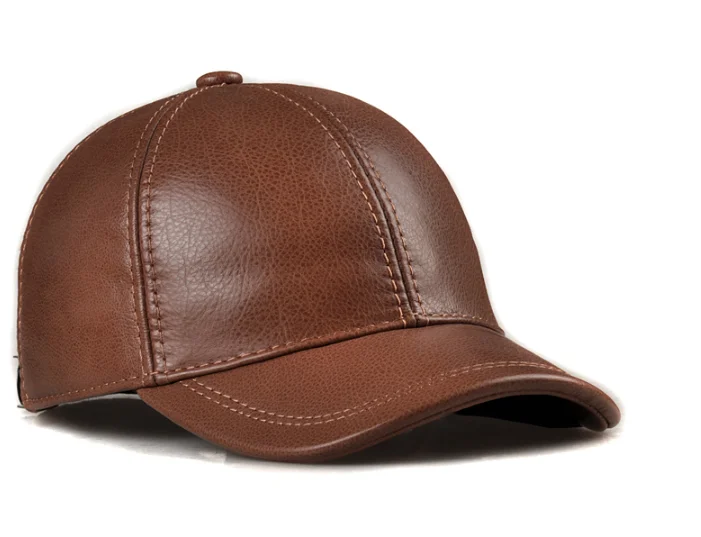 Verkäufe Winter männer braun/schwarz Farbe Echt Leder Baseball Caps Männer Damen Jugend Ente Zunge Warmer Hüte Hip Pop motorhaube Femme – Detail 15