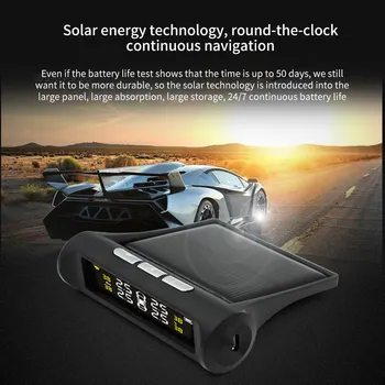 

Car TPMS Tire Pressure Monitoring System Tester Smart Solar Energy Digital LCD Display Automatic Security Alarm Professional New