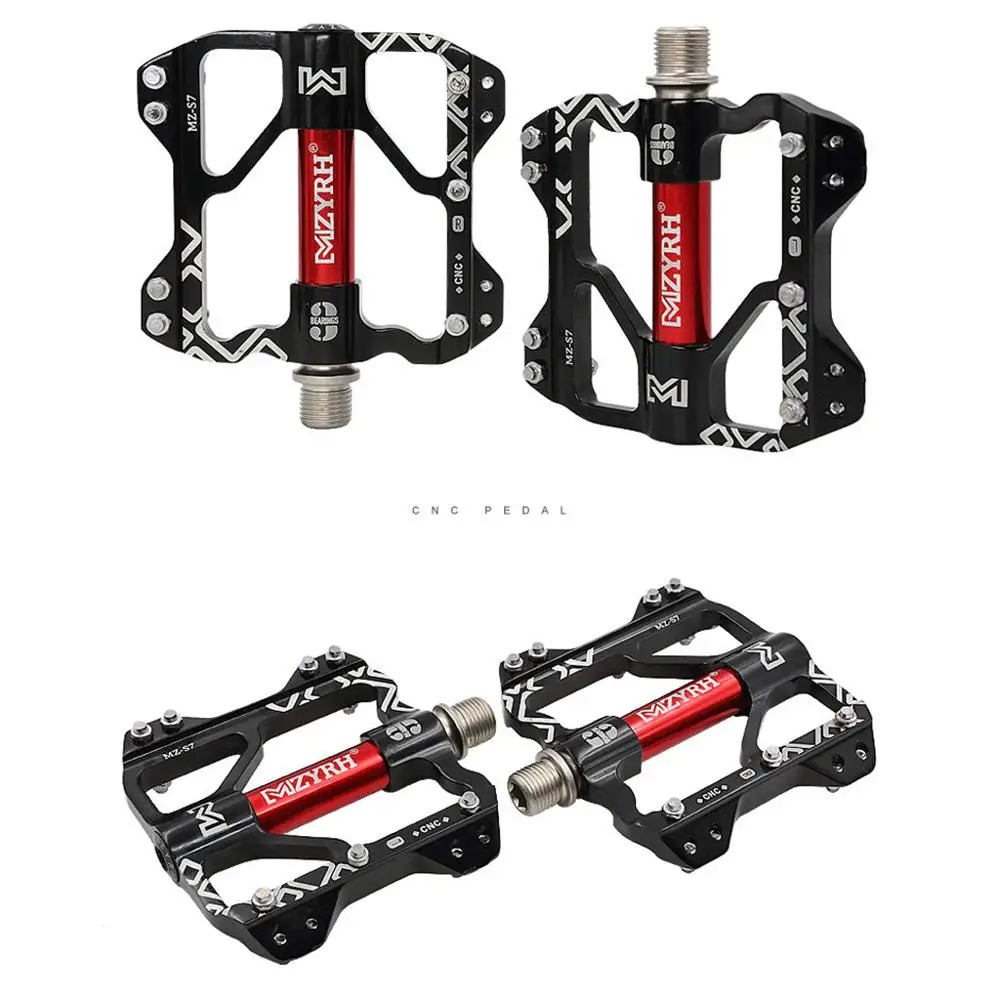 Велосипедные педали Горная дорога велосипед плоская платформа MTB Велоспорт алюминиевый сплав универсальный прокатный мяч велосипед аксессуары T - Цвет: Белый