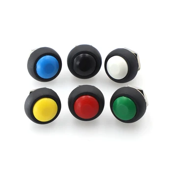 

6Pcs Mini 12mm Waterproof Momentary ON/OFF Push Button Round Switch PBS-33B
