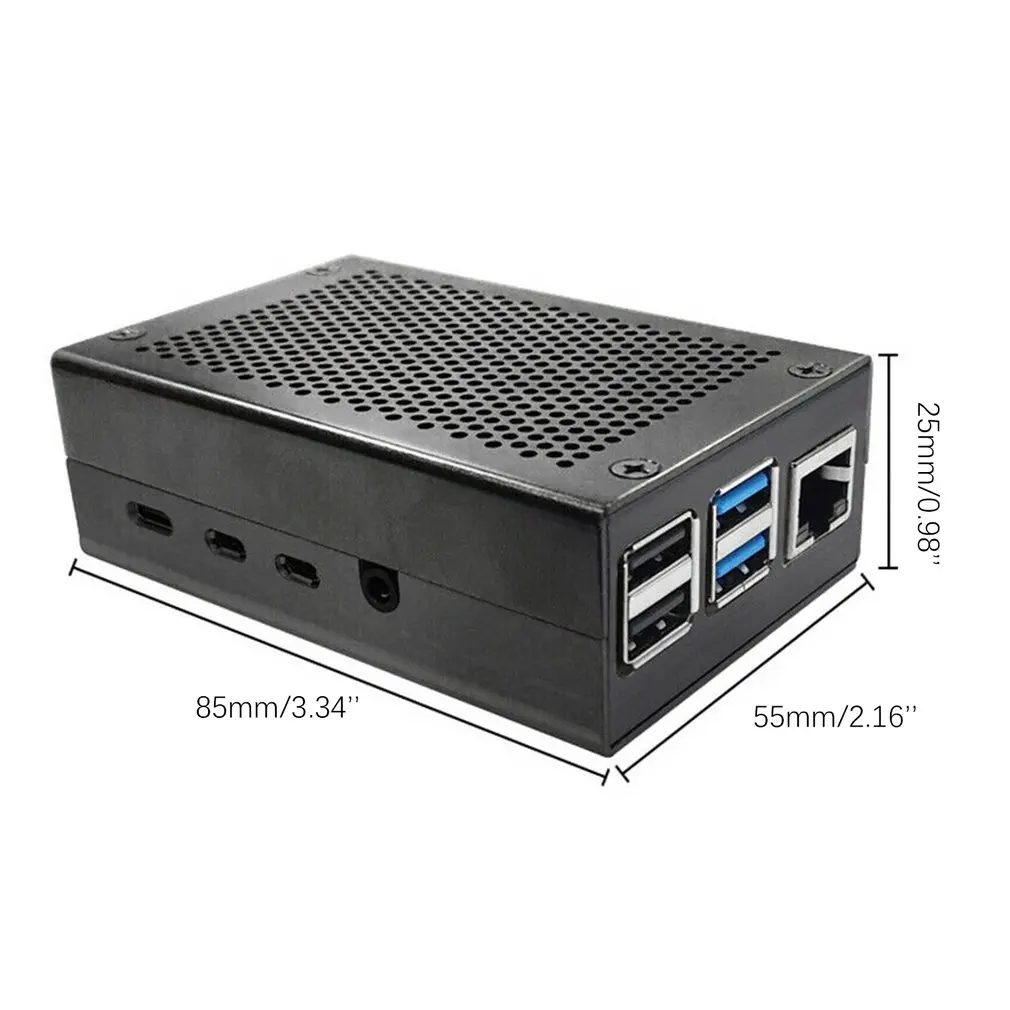 Для Raspberry Pi 4 Модель B корпус из сплава черная профессиональная Палетка для Raspberry Pi 4 Модель B с сетчатым отверстием