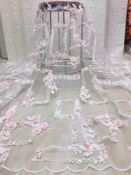 

african tulle lace fabric 2019 high quality lace french mesh fabric beaded nigerian net lace fabrics for wedding dress