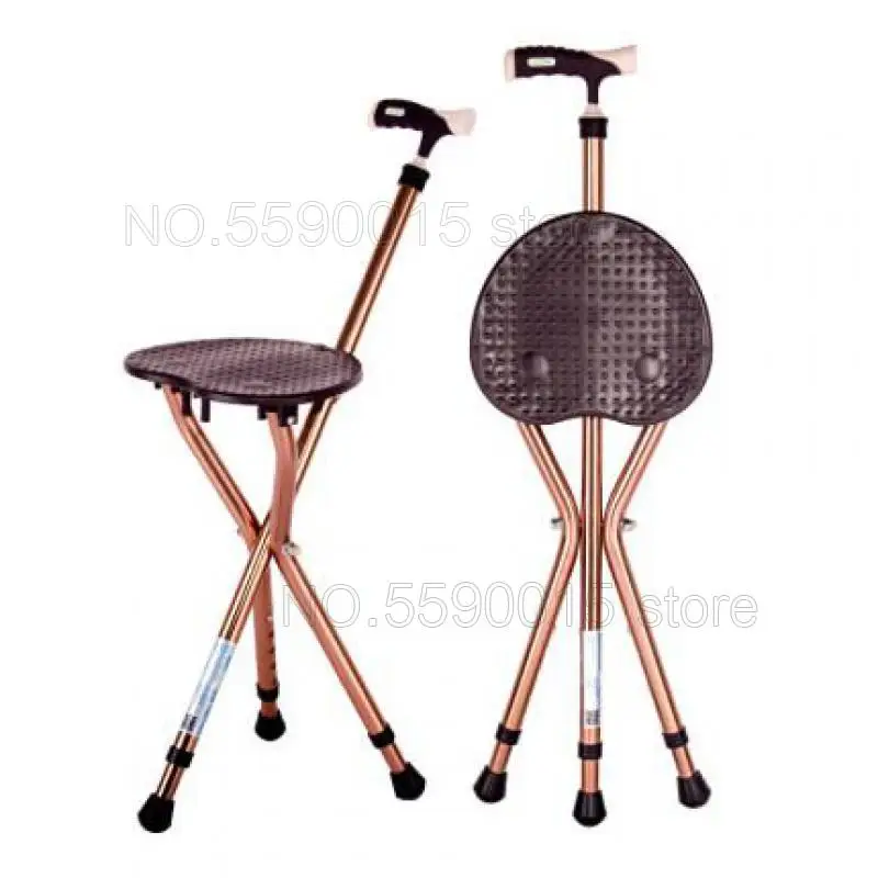 Folding Cane Seat Thick Aluminum Alloy Cane Stool Crutch Chair Cane
