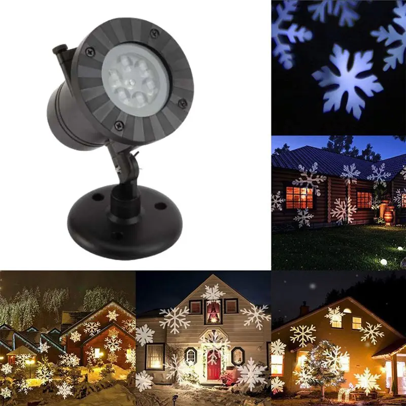 

Christmas Party Decoration Outdoor Snowflake Projection Light LED Film Lights 12 Pattern Plugged Cards Waterproof Projector Lamp