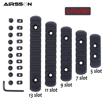 

5Pcs/set Tactical M-Lok Picatinny Weaver Rail 5 7 9 11 13 Slots Hunting Airsoft 22mm Scope Mount Rails for Rifle Gun Accessories