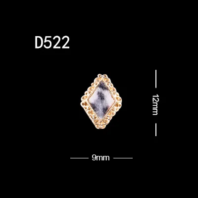 D522 10 шт./лот, японская блестящая форма, 11 дизайнов, 3d аксессуары для красоты, сделай сам, украшение для ногтей, Леопардовый сплав - Цвет: D522