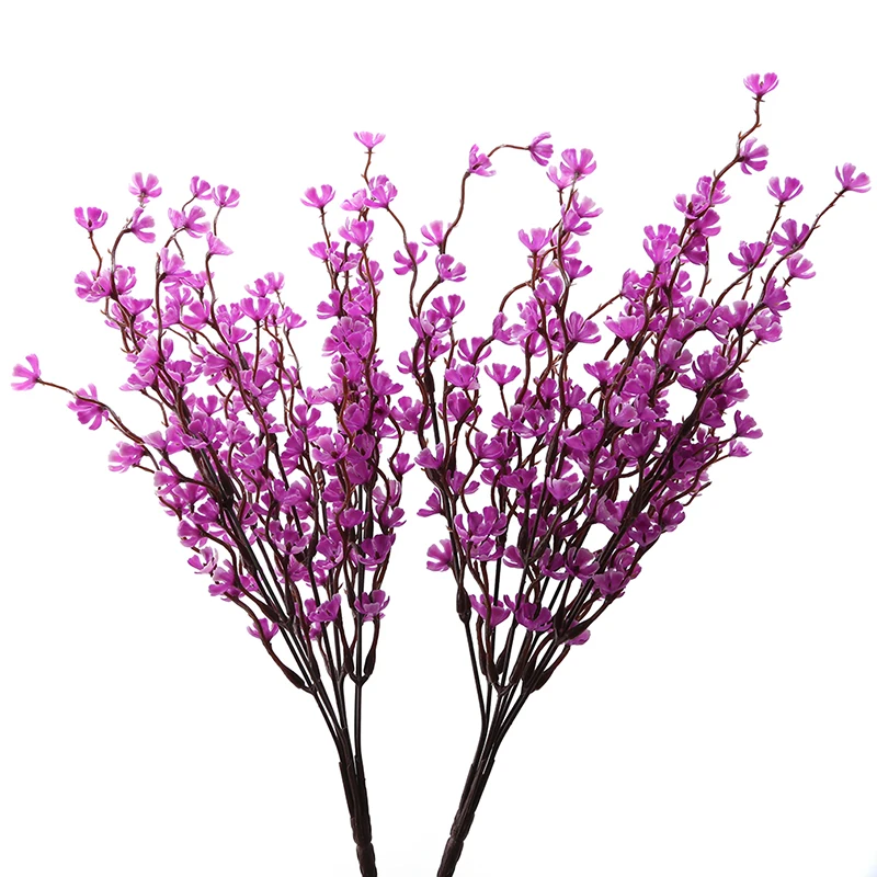 rose red Искусственные пластиковые Wintersweet Цветочные Декоративные Шелковые цветы для дома Романтические свадебные декорации 2 шт - Цвет: rose red