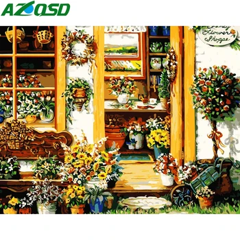 

AZQSD DIY Painting By Numbers Flower Home Decoration Pictures By Numbers Vase Unframe Drawing On Canvas Handpainted Gift