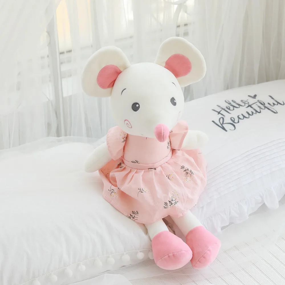 33cm/50cm Cute Dress Mouse Plush Toy Soft Cartoon Animal Rat Stuffed Doll Home Decoration Princess Baby Toys Lovers Kids Gift