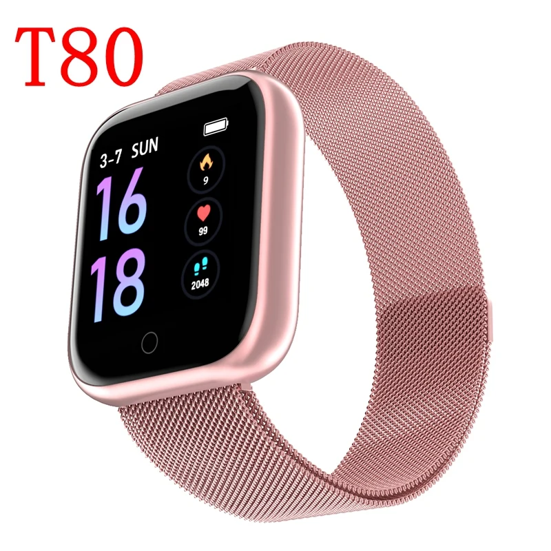 T80pink Женские IP68 Водонепроницаемые Смарт-часы P70 P68 Bluetooth 4,0 Смарт-часы для Apple IPhone xiaomi LG монитор сердечного ритма фитнес-трекер - Цвет: T80pink