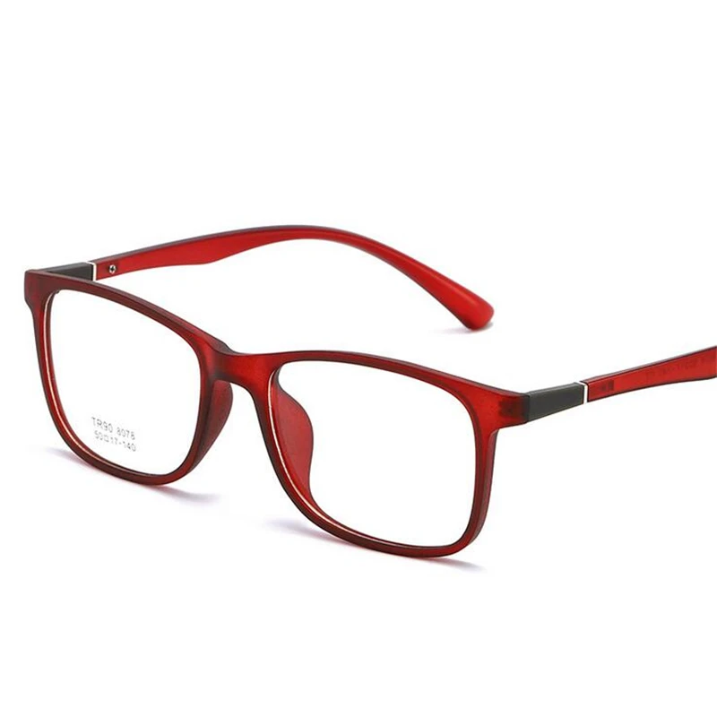 Винтажные литературные студенческие 1,56 Асферические очки по рецепту унисекс TR90 квадратные готовые очки для близорукости 0-0,5-0,75 до-6 - Цвет оправы: Wine Red