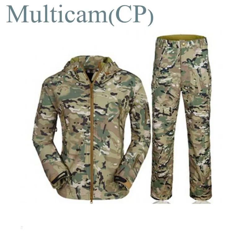

Shark Skin Soft Shell Men's Tactical Military Uniform Hunting Clothes Waterproof Combat Camouflage Army Uniform Jacket+Pants
