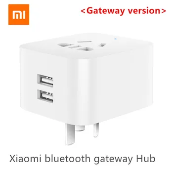 

Original Xiaomi Mijia Dual USB Smart Bluetooth Gateway Smart WIFI Socket Power On Off With Phone Wireless Remote Socket Adapter