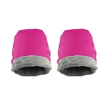 

Baby Stroller Warm Gloves Outdoor Glove Fall Winter Warm Stroller Gloves Kids Pushchair Hand Muff Waterproof Pram Accessory-Pink