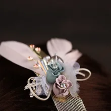 Европейский и американский цветок горный хрусталь аксессуары для волос, венки Свадебные аксессуары для волос цветок лента для волос свадебное платье головной убор