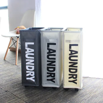 

Heavy Duty Collapsible Laundry Basket Bag Oxford Slim Laundry Roller Organizer Bag Home Simple Foldable Laundry Hamper WF1020