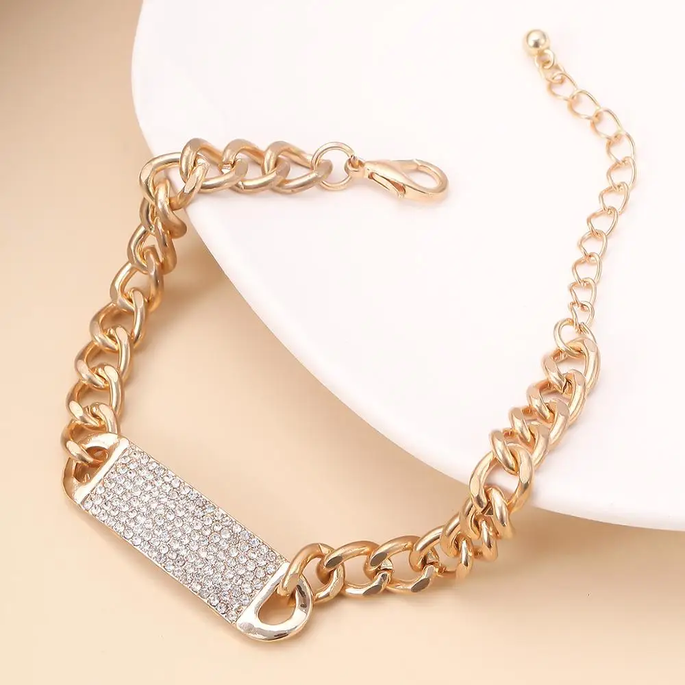 Роскошный блестящий квадратный висячий браслет lacматео Стразы модный кубинский