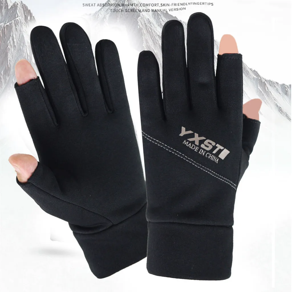 Men's sport Fitness gloves non slip waterproof cycling gloves Warmer Velvet Gloves Warm Using Phone for Cycling Running Gloves