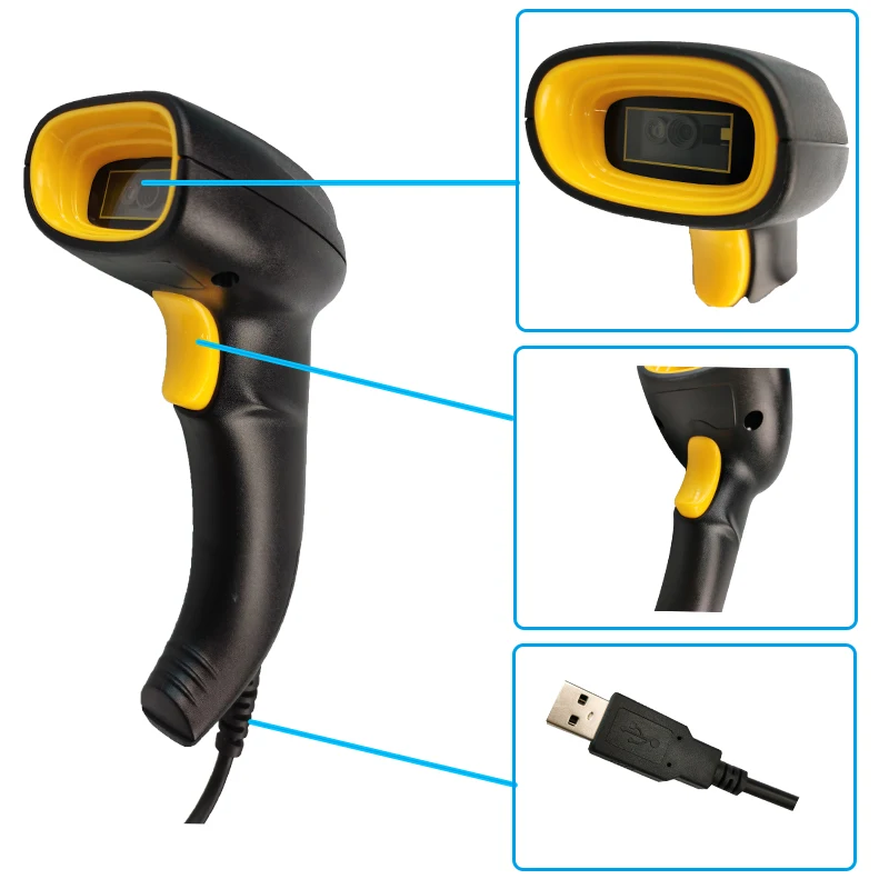 Portátil do Código de Barras do Usb com Fio qr da Imagem de Usb do Varredor do Código de Barras Varredor Usb com Fio 1d - 2d do 24 2d qr da imagem de usb do
