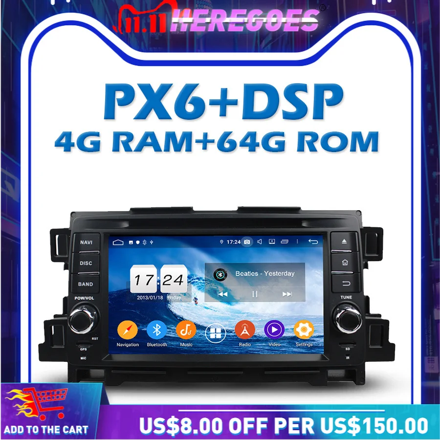 PX6 Автомобильный мультимедийный dvd плеер DSP IPS Android 10 0 4G + 64G GPS карта RDS Wi Fi Bluetooth 5 для