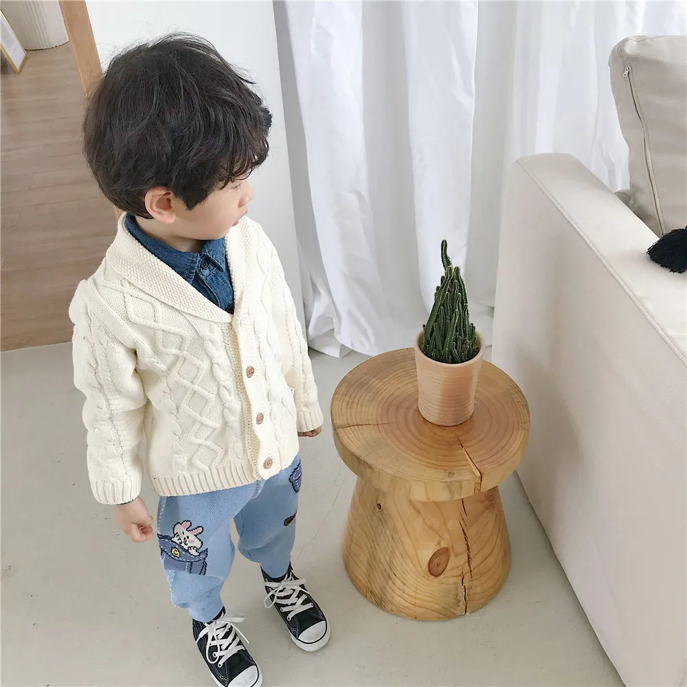 Tonytaobaby/Новинка; осенне-зимняя одежда для мальчиков и девочек; детские штаны из чистого хлопка с кроликами и медведями