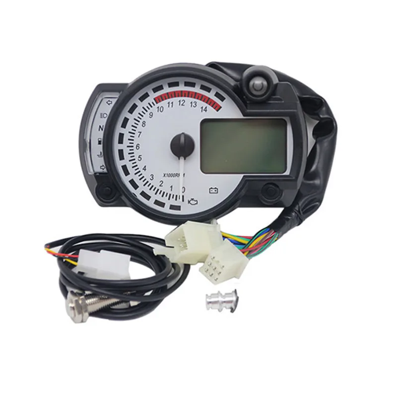 Geloo 15000RPM Motorrad Tachometer LCD Digital Motorrad RX2N  Kilometerzähler Instrument einstellbar, Kilometerzähler Tachometer mit